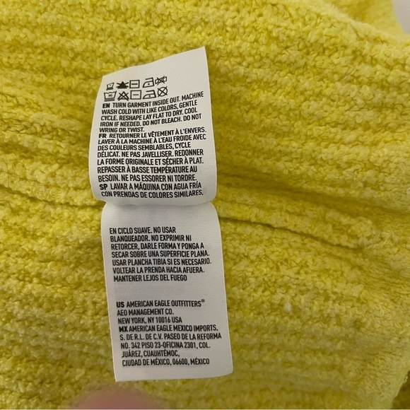 American Eagle hooded drawstring tie front cropped sweater 15972 - Picture 5 of 6